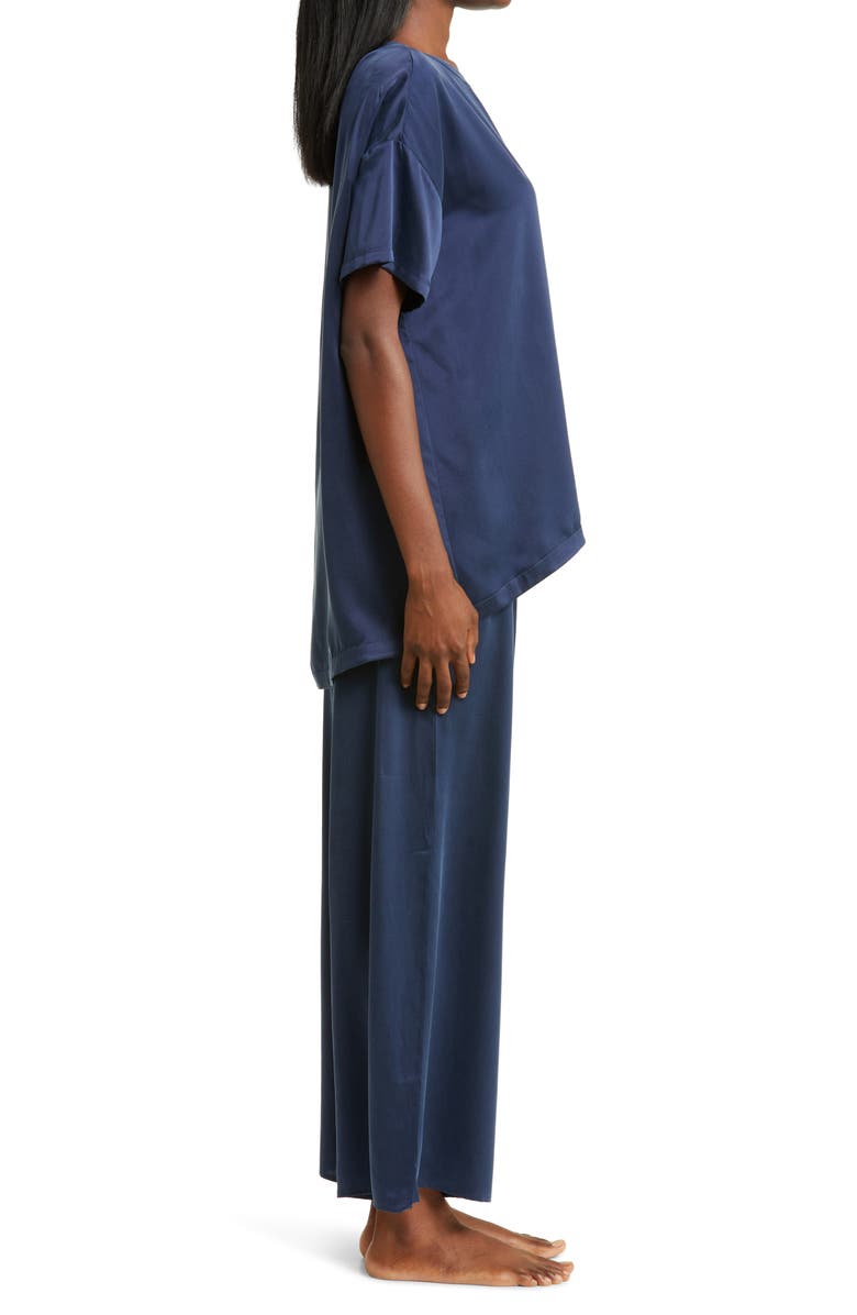 Lunya Washable Silk Pajamas, Alternate, color, Deep Blue