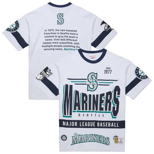 Mitchell & Ness White Seattle Mariners Cooperstown Collection Team Origins Premium T-shirt