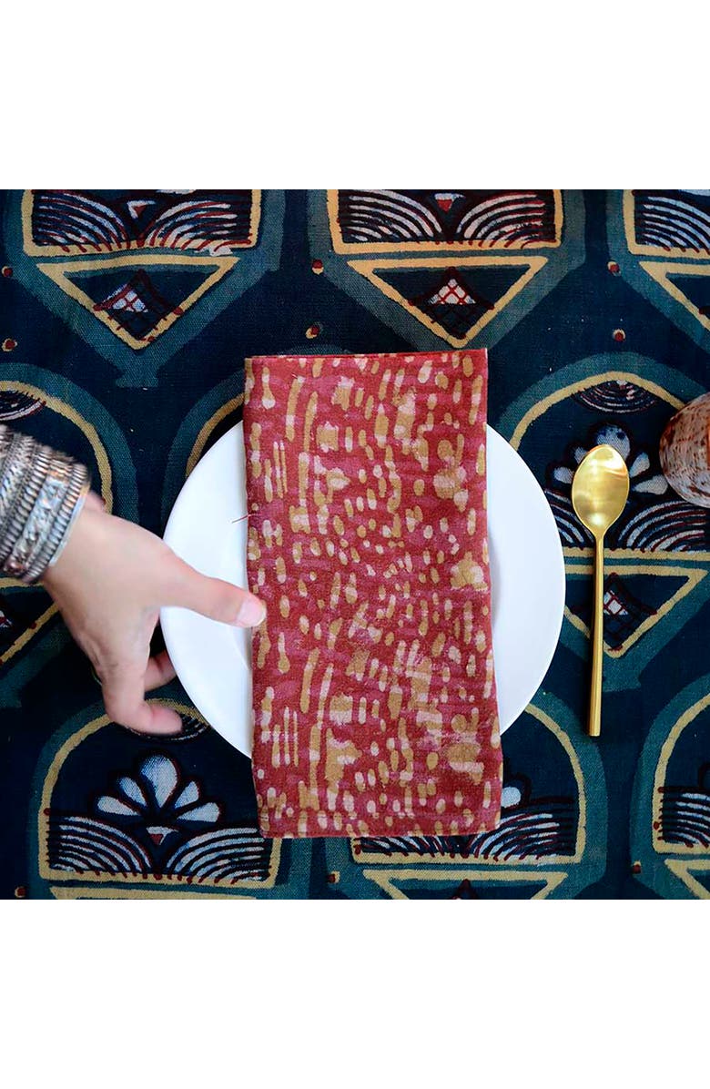 Ichcha Rustic Handmade Cotton Napkins, Alternate, color, Orange