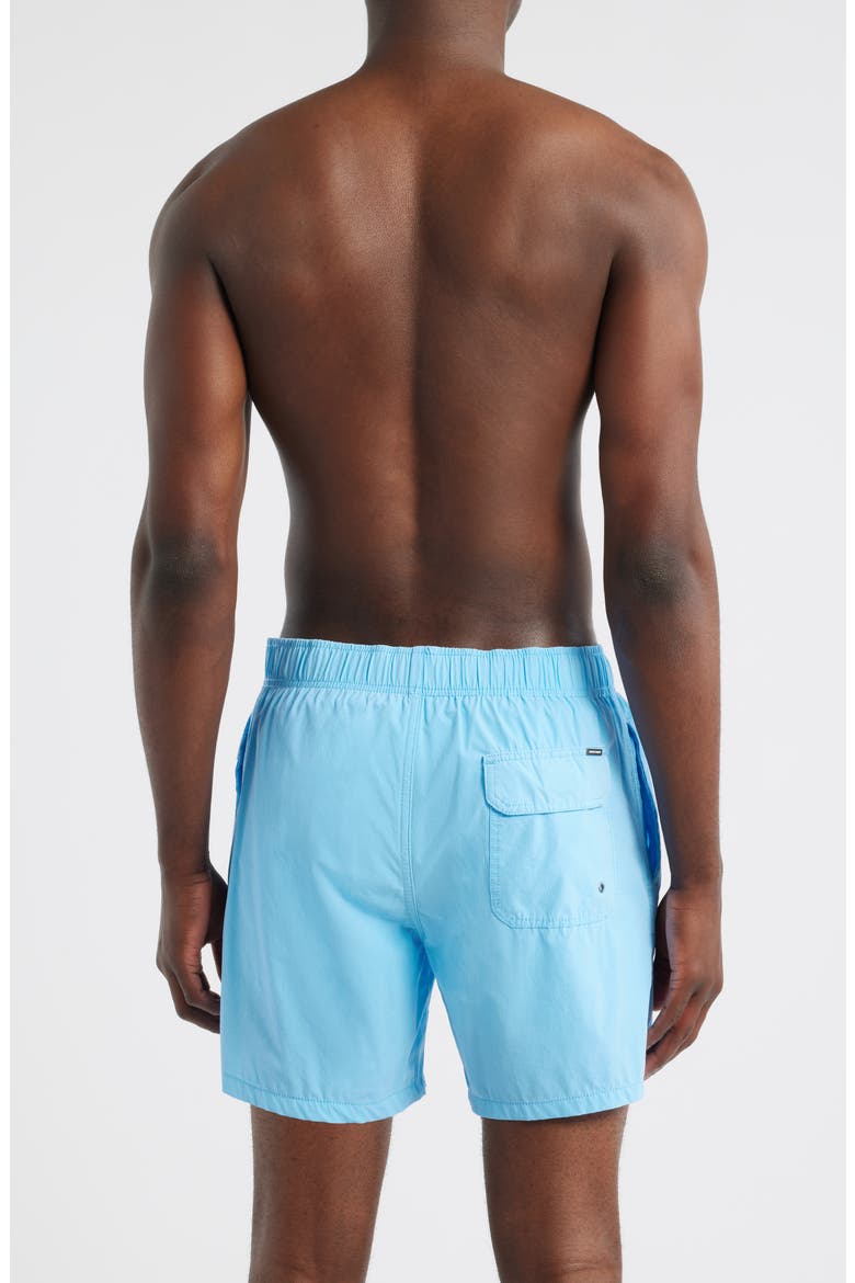 Vintage Wash Water Repellent Stretch Volley Swim Trunks, Alternate, color, BLUE