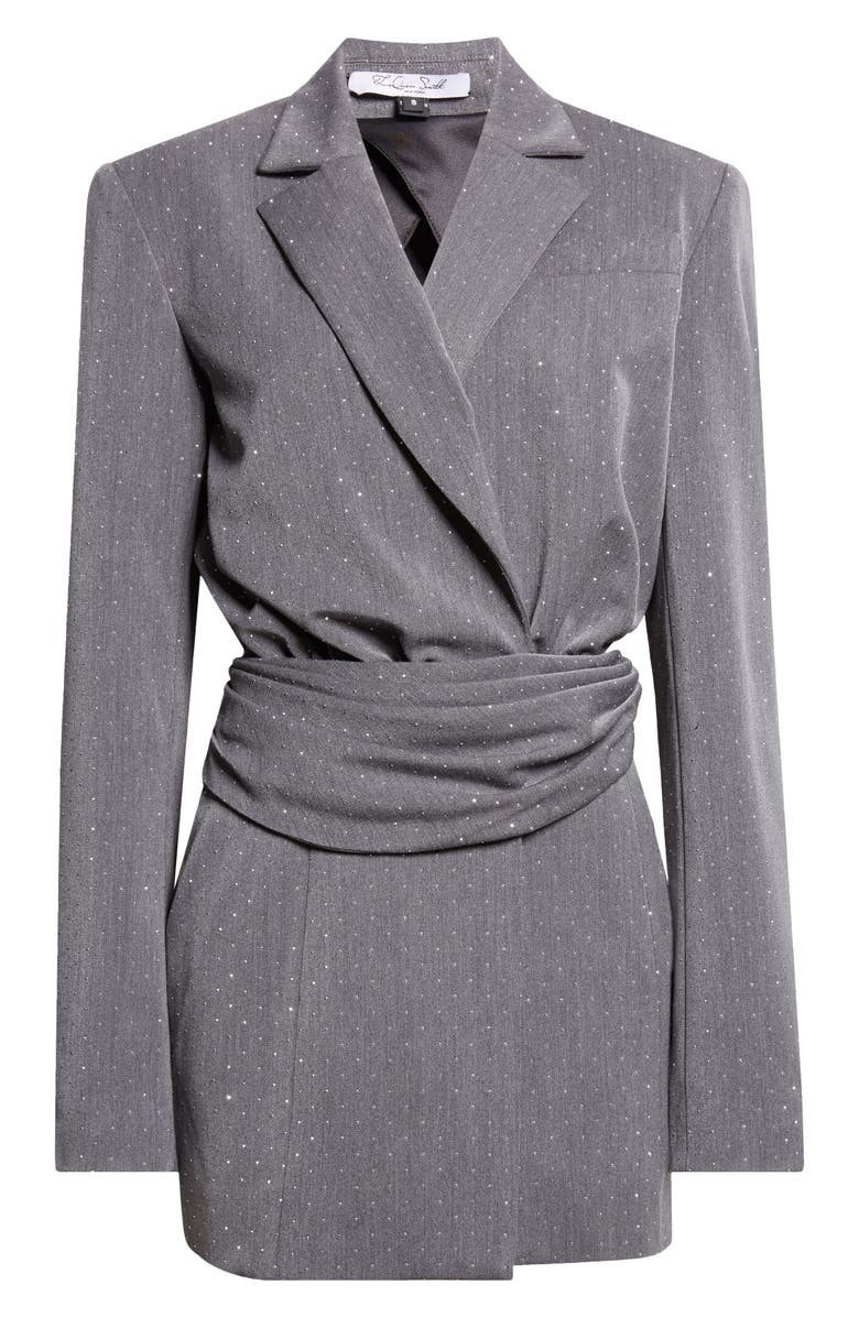 LaQuan Smith Crystal Blazer Dress, Alternate, color, Grey