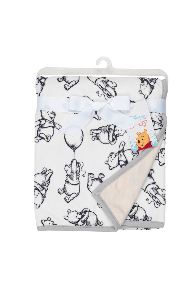 Disney Baby WINNIE THE POOH Baby Blanket - Jersey/Minky, Alternate, color, White