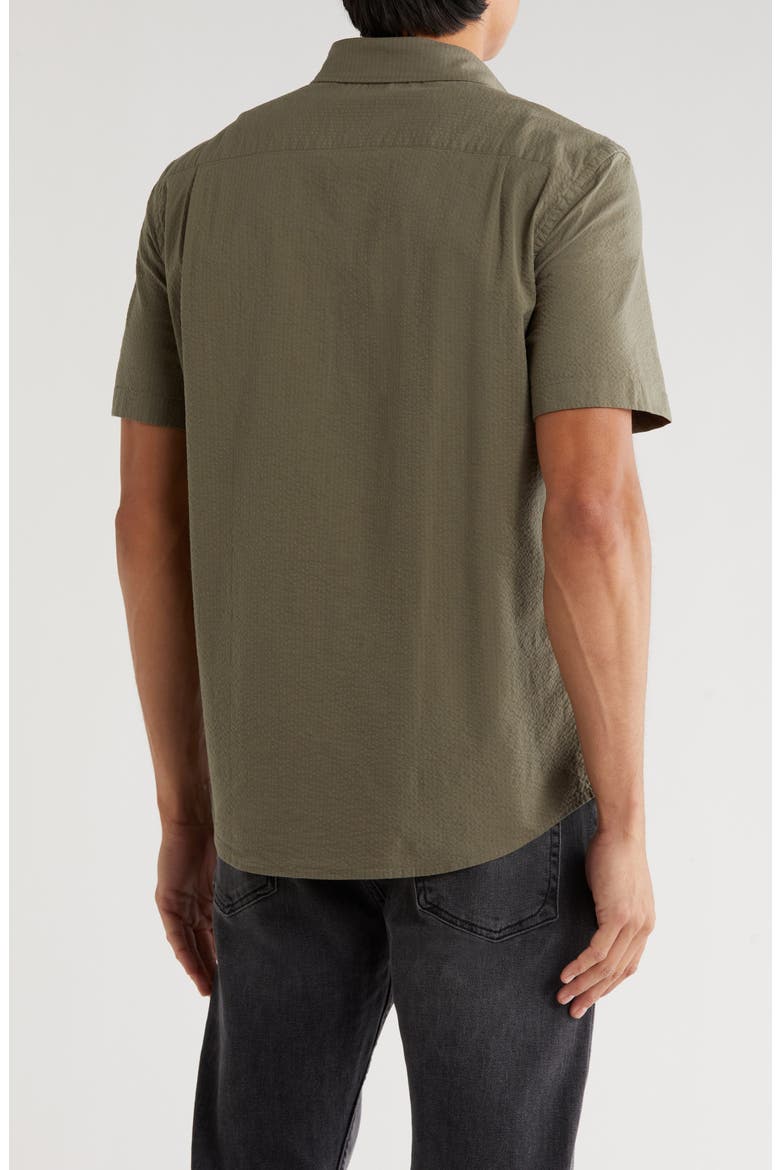 Seersucker Button-Up Shirt, Alternate, color, LIGHT PINE