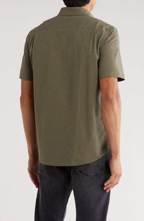 Faherty Seersucker Button-up Shirt In Green
