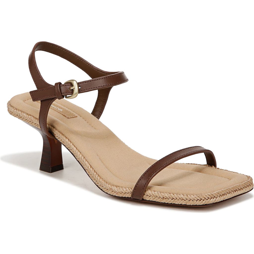 Vince Coco Leather Kitten-heel Espadrille Sandals In Maple Wood