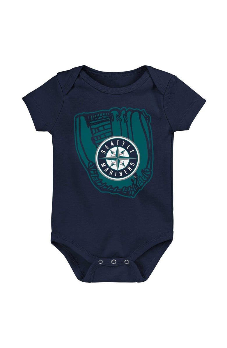 Outerstuff Newborn & Infant Aqua/Navy/White Seattle Mariners Minor League Player Three-Pack Bodysuit Set, Alternate, color, Aqua