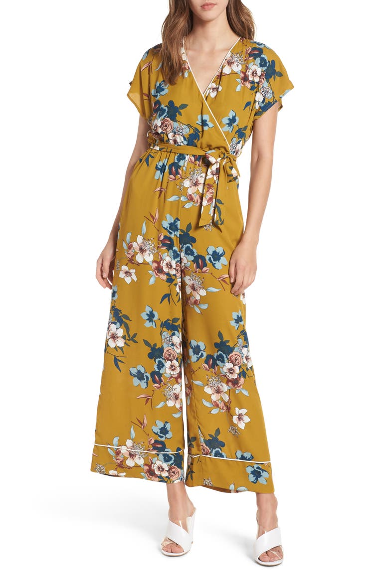 Floral Jumpsuit, Main, color, YELLOW MINERAL FLORAL