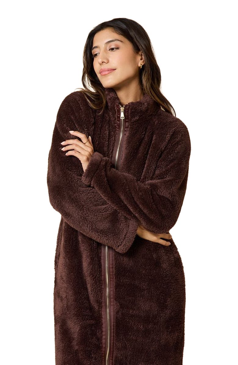 Softies DreamPlush Zip Robe, Alternate, color, Espresso