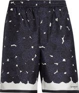 Givenchy Floral Elastic Waist Silk Shorts
