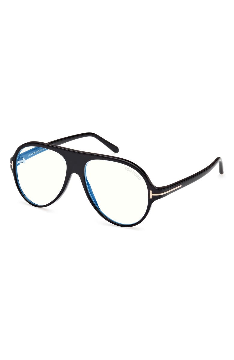 TOM FORD 53mm Pilot Blue Light Blocking Optical Glasses, Alternate, color, 