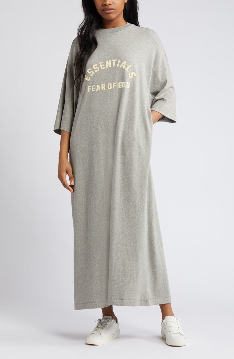 Fear of God Essentials Logo Maxi T-Shirt Dress, Alternate, color, 