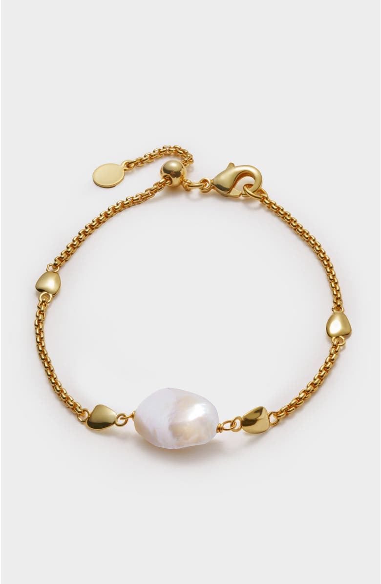 Katie Loxton Sol Pearl Bracelet, Main, color, Gold Coated