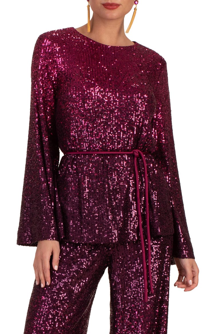 West Sequin Top, Main, color, FESTIVE FUCHSIA/ PLUM