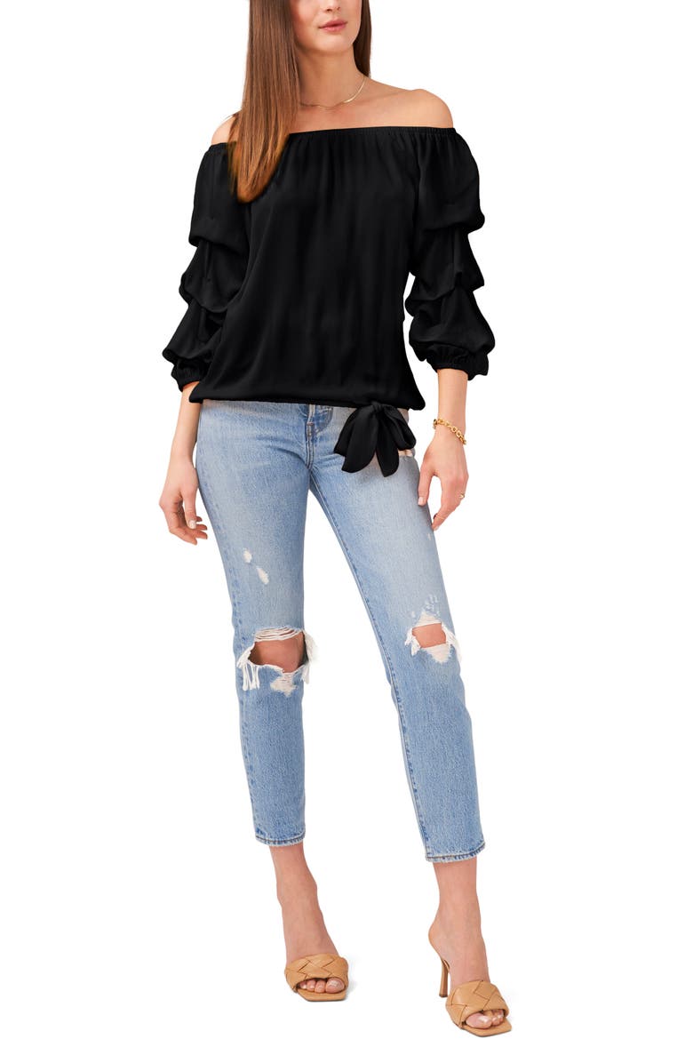 Vince Camuto Off the Shoulder Georgette Blouse, Alternate, color, 