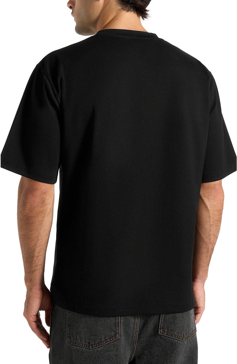 Manière De Voir Unisex Signature Relaxed Fit Cotton T-Shirt, Alternate, color, Black