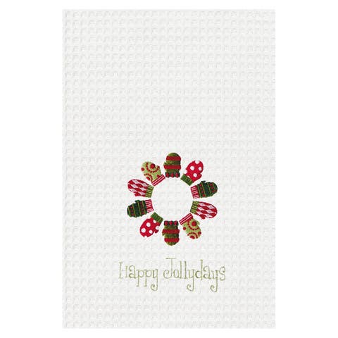 Happy Jollydays Waffle Weave Kitchen Towel