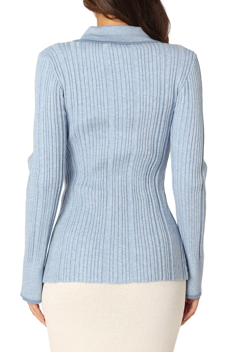Florence Notched Collar Cardigan, Alternate, color, BLUE
