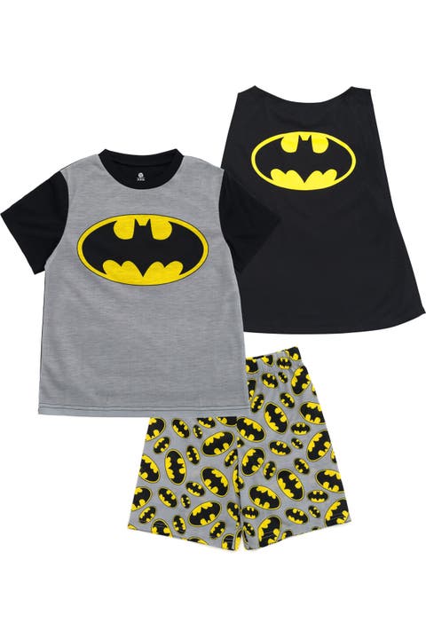 Justice League Batman Pajama Shirt and Shorts Set with Cape