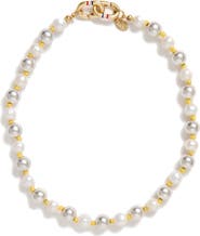 Clare V. Bead & Faux Pearl Statement Necklace