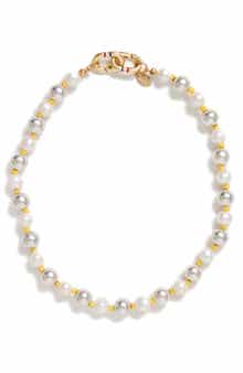 Clare V. Bead & Faux Pearl Statement Necklace