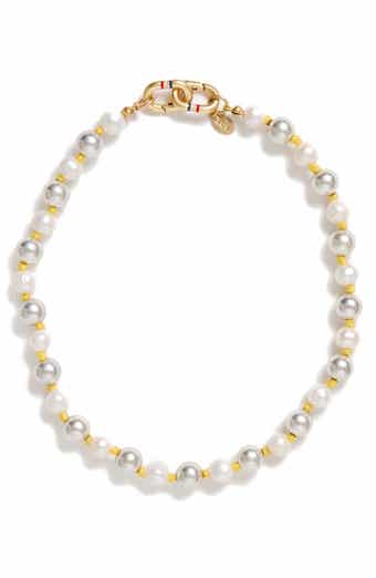 Clare V. Bead & Faux Pearl Statement Necklace
