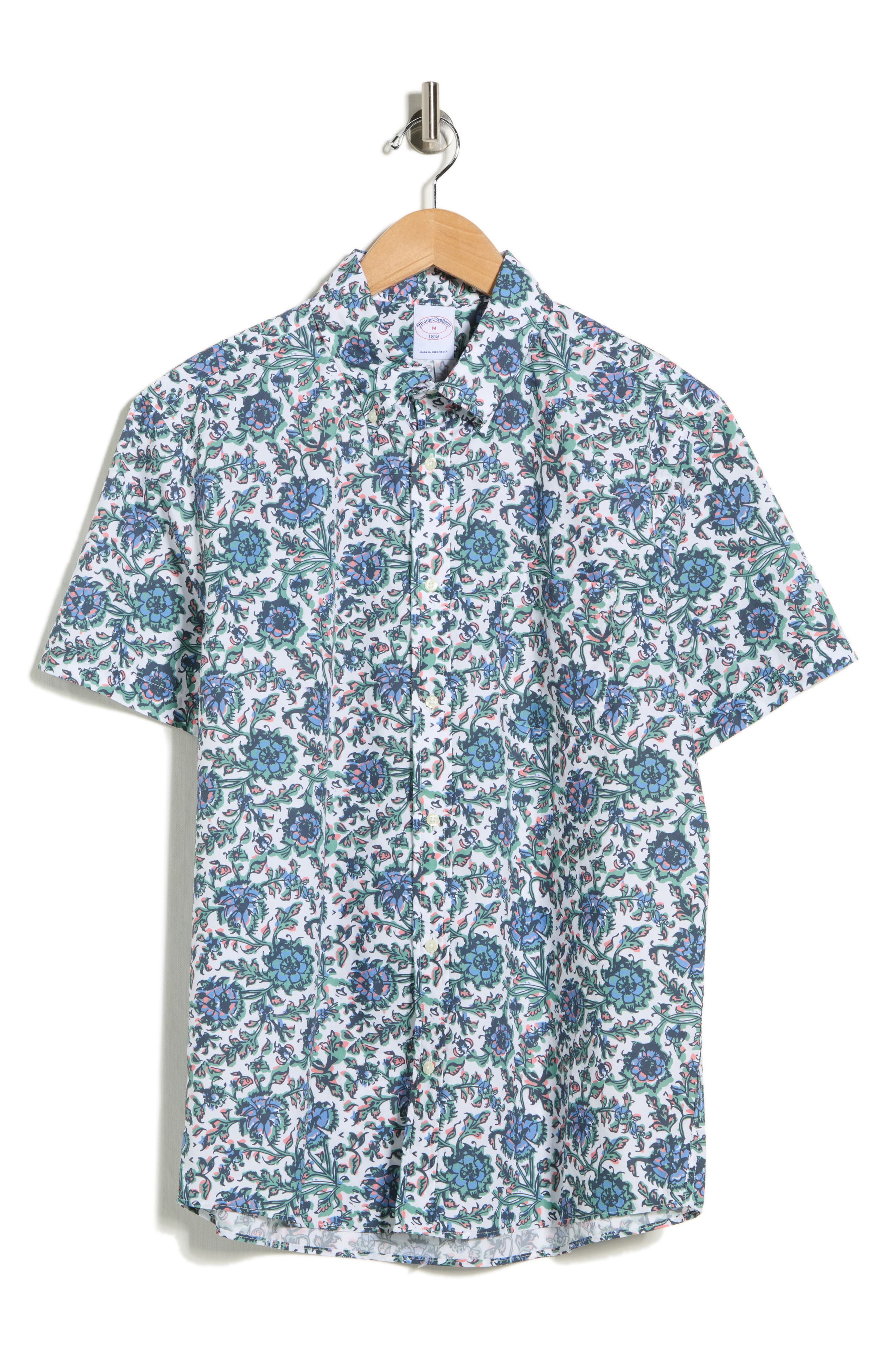 Brooks Brothers Sport Fit Floral Short Sleeve Button-Down Shirt