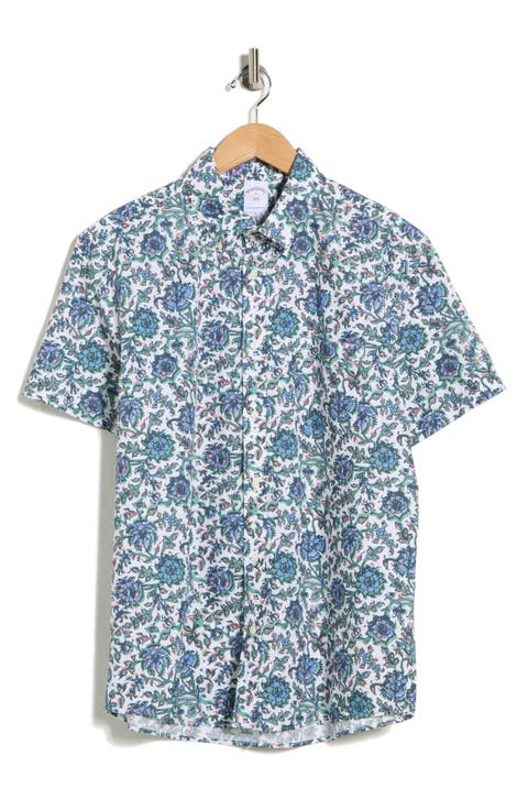 Sport Fit Floral Short Sleeve Button-Down Shirt