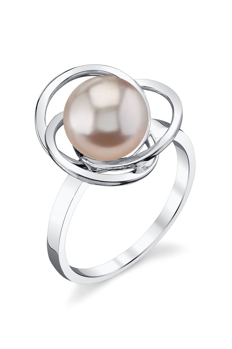 Pink Freshwater Pearl Lexi Ring, Main, color, White Gold