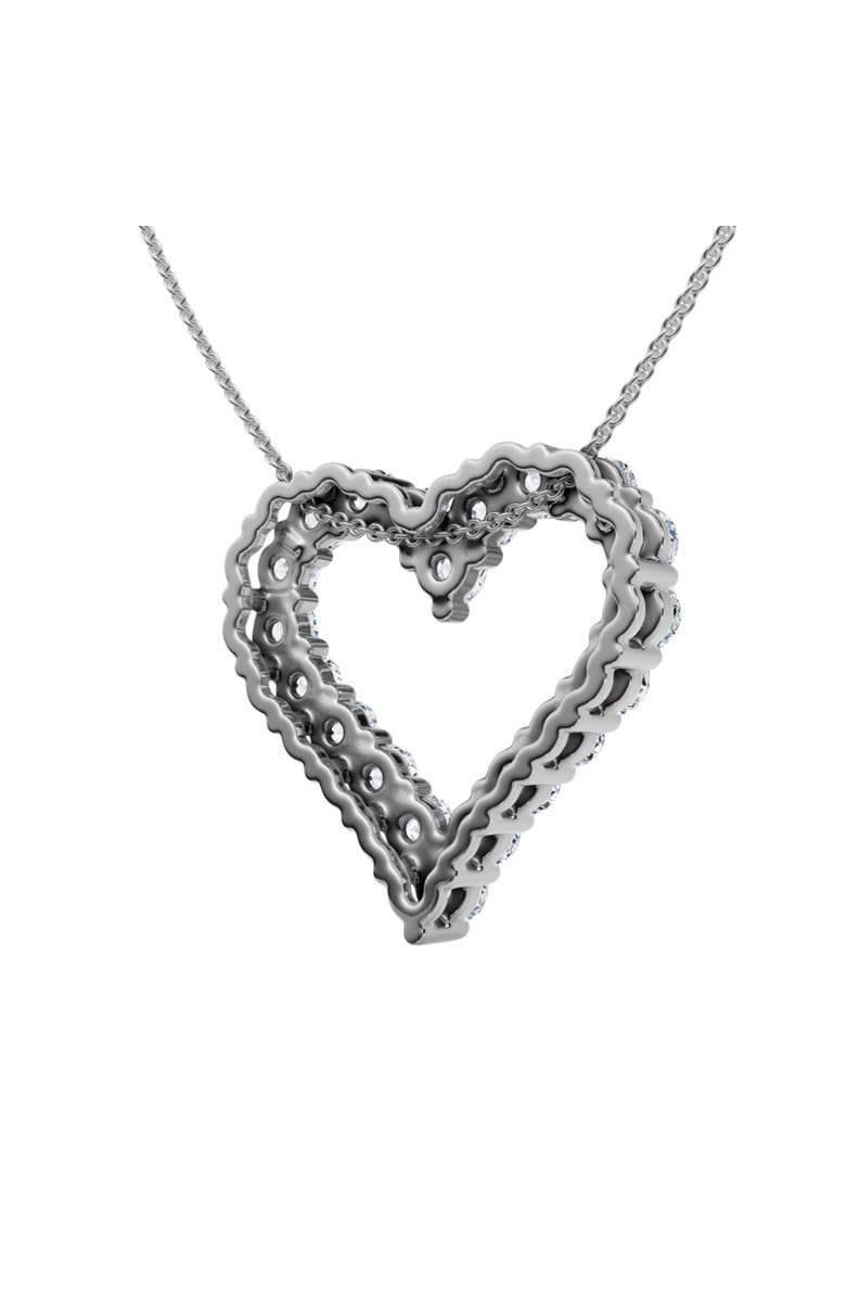 Bliss Diamond 1Ct Diamond Heart Pendant 14k Gold Lab Grown 3/4" Tall Necklace, Alternate, color, 14K White Gold