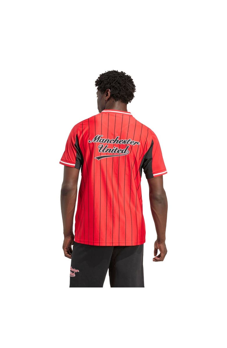 adidas Men's adidas  Red Manchester United US Pack Full-Button Baseball Jersey, Alternate, color, Red