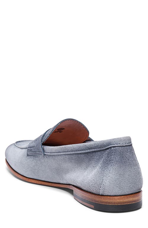 Santoni Carlos Penny Loafer In Grey/grey