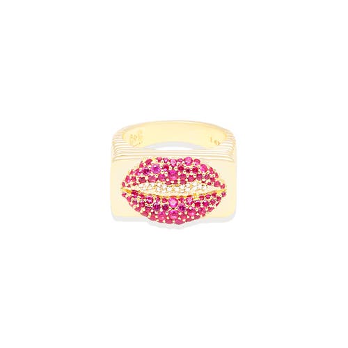 Campbell + Charlotte Juju Lips Ring In Gold