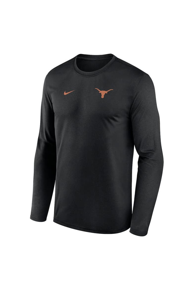 Men's Nike Black Texas Longhorns 2026 Sideline Small Logo Legend Dri-FIT Long Sleeve T-Shirt, Alternate, color, Black