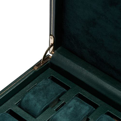 Wolf British Racing 10 Piece Watch Box With Drawer In Green