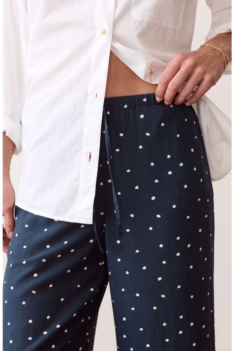 Lucy Drawstring Wide Leg Pants, Alternate, color, NAVY POLKA DOT
