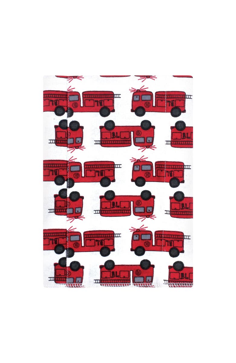Hudson Baby 4Pk Cotton-Poly Flannel Burp Cloths, Alternate, color, Fire Truck