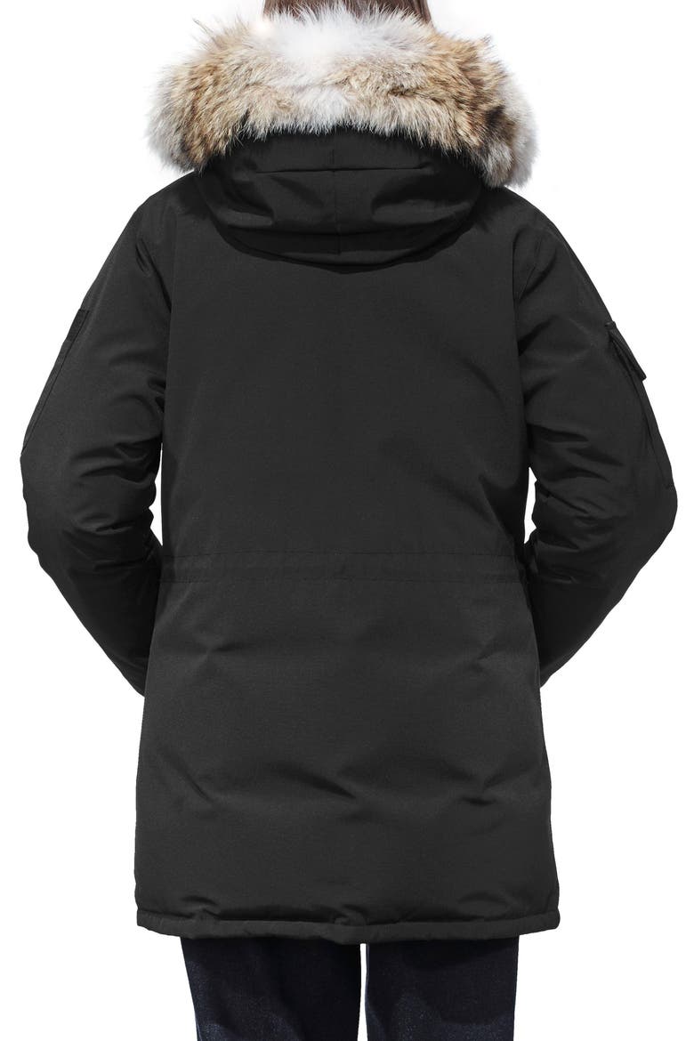 Expedition Extreme Weather Fusion Fit 625 Fill Power Down Parka with Genuine Coyote Fur Trim, Alternate, color, BLACK