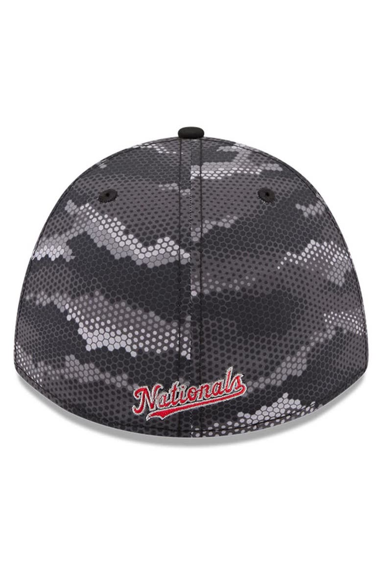 Men's New Era Black Washington Nationals Camo 39THIRTY A-Frame Flex Hat, Alternate, color, Black
