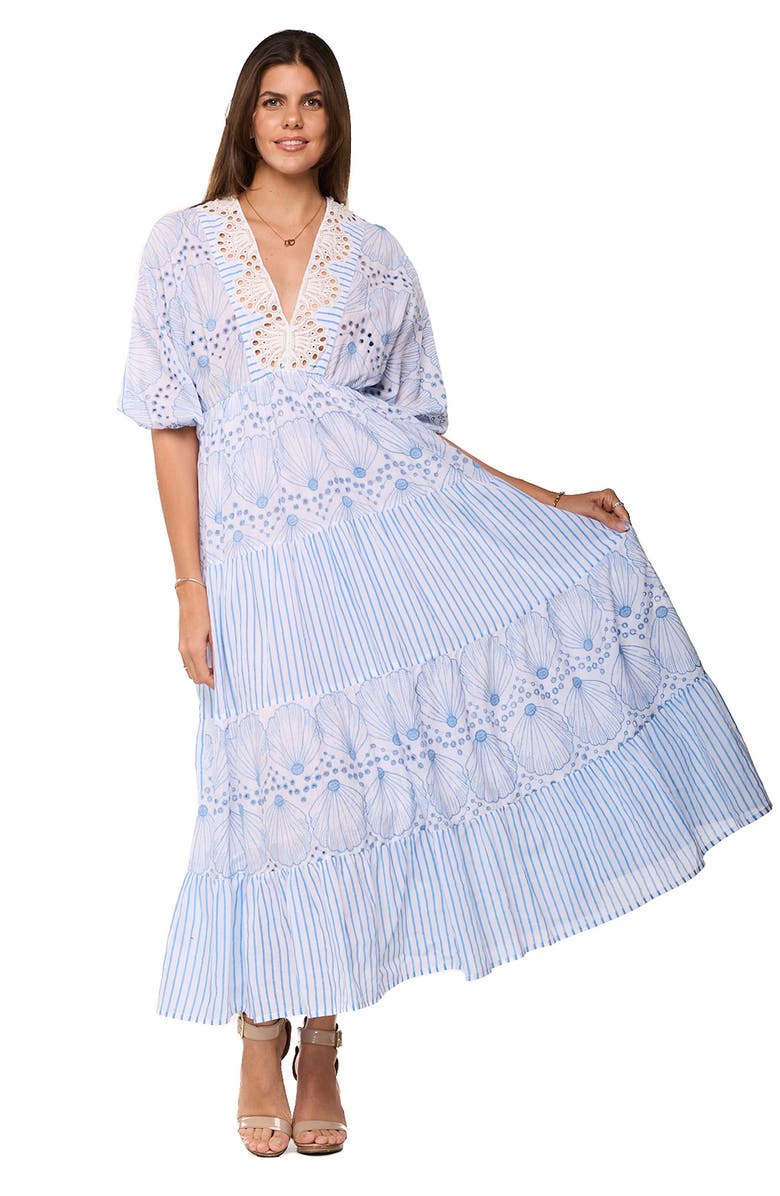 RANEES Lace Maxi Dress, Alternate, color, Pastel Blue