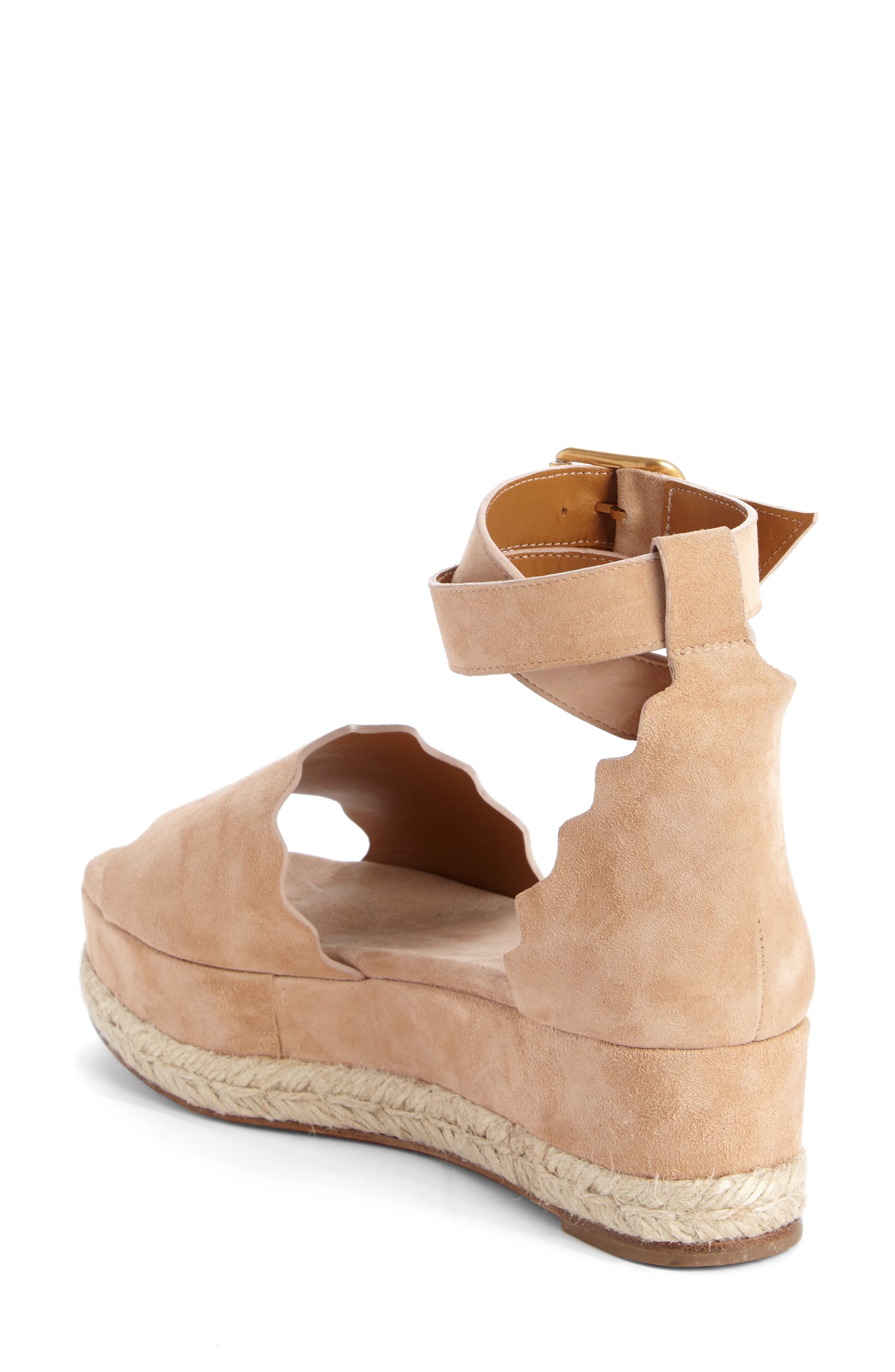 Lauren Espadrille Wedge Sandal, Alternate, color, BEIGE SUEDE
