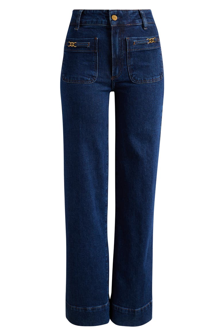 Sasha Patch Pocket High Waist Wide Leg Jeans, Alternate, color, ENFIELD