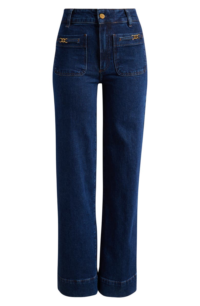 PAIGE Sasha Patch Pocket High Waist Wide Leg Jeans, Alternate, color, Enfield