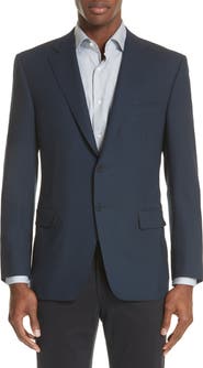 Canali Classic Fit Water Resistant Navy Wool Blazer