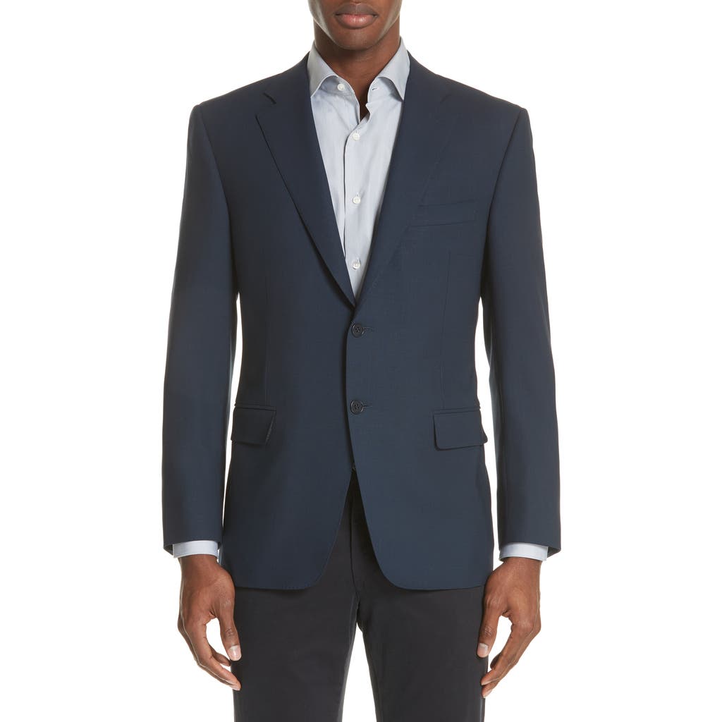 Canali Classic Fit Water Resistant Navy Wool Blazer  product