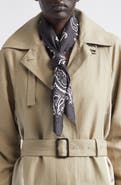 FERRAGAMO Arabesque Print Cotton & Silk Square Scarf