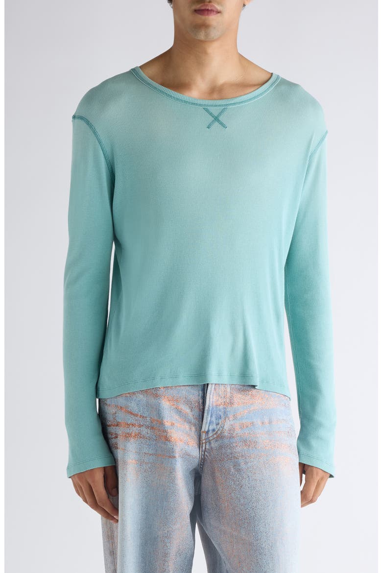 Einso U Sunkissed Rib T-Shirt, Main, color, MINT GREEN