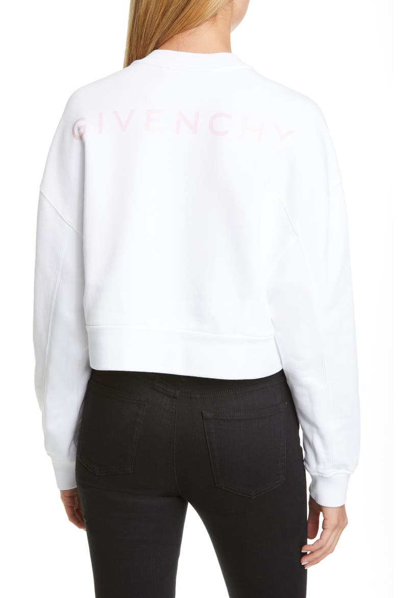 Logo Crop Sweatshirt (Nordstrom Exclusive), Alternate, color, WHITE
