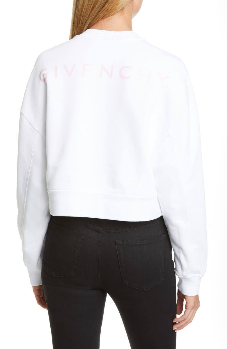 Givenchy Logo Crop Sweatshirt, Alternate, color, 