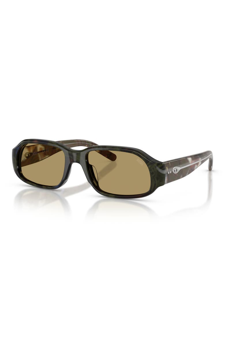 55mm Oval Sunglasses, Alternate, color, GREEN HAVANA / GREEN