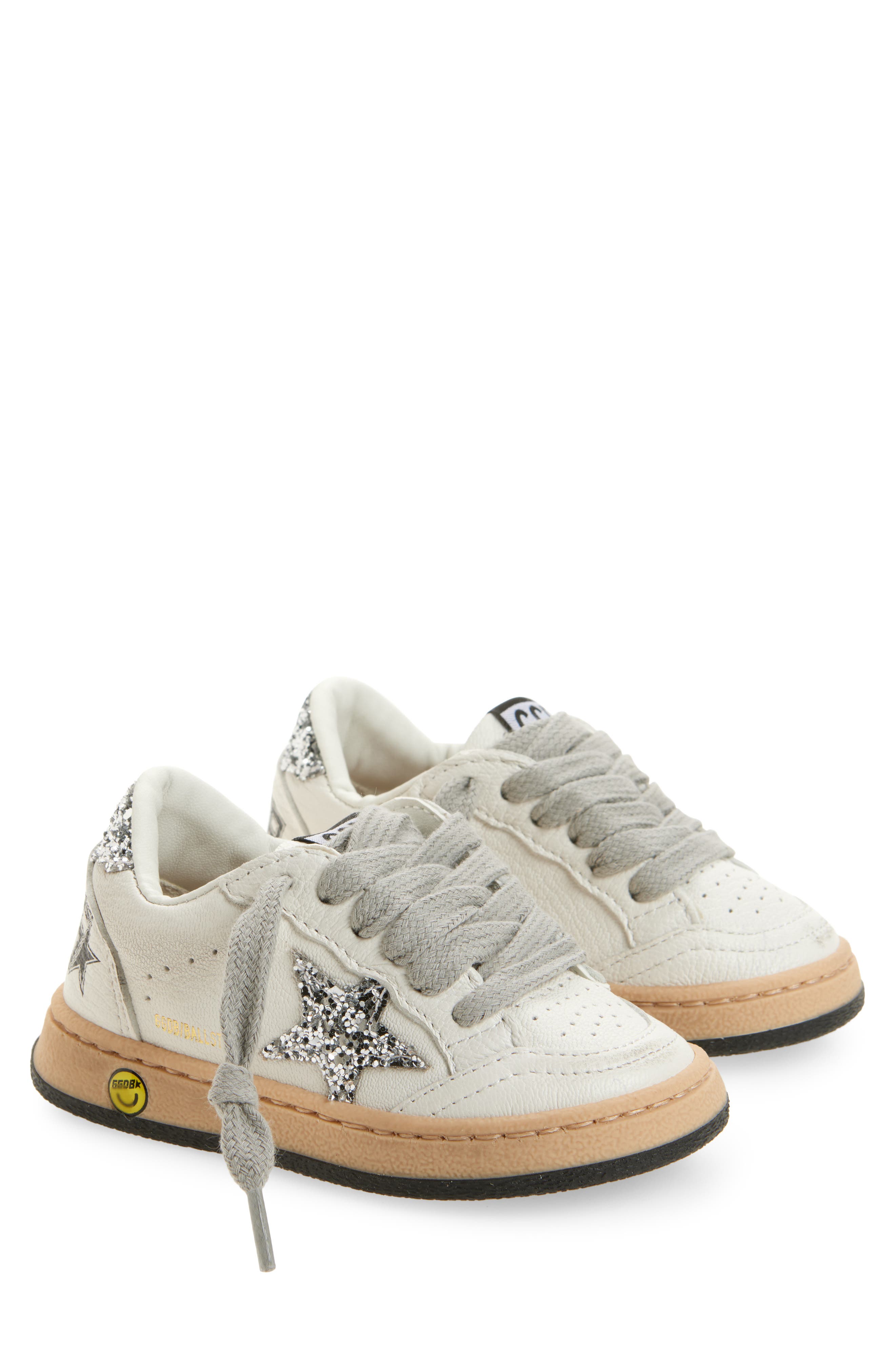 Golden Goose Kids' Ball Star Sneaker, Main, color, White/ Silver